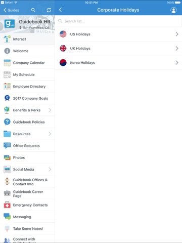 Guidebot iPad screenshot