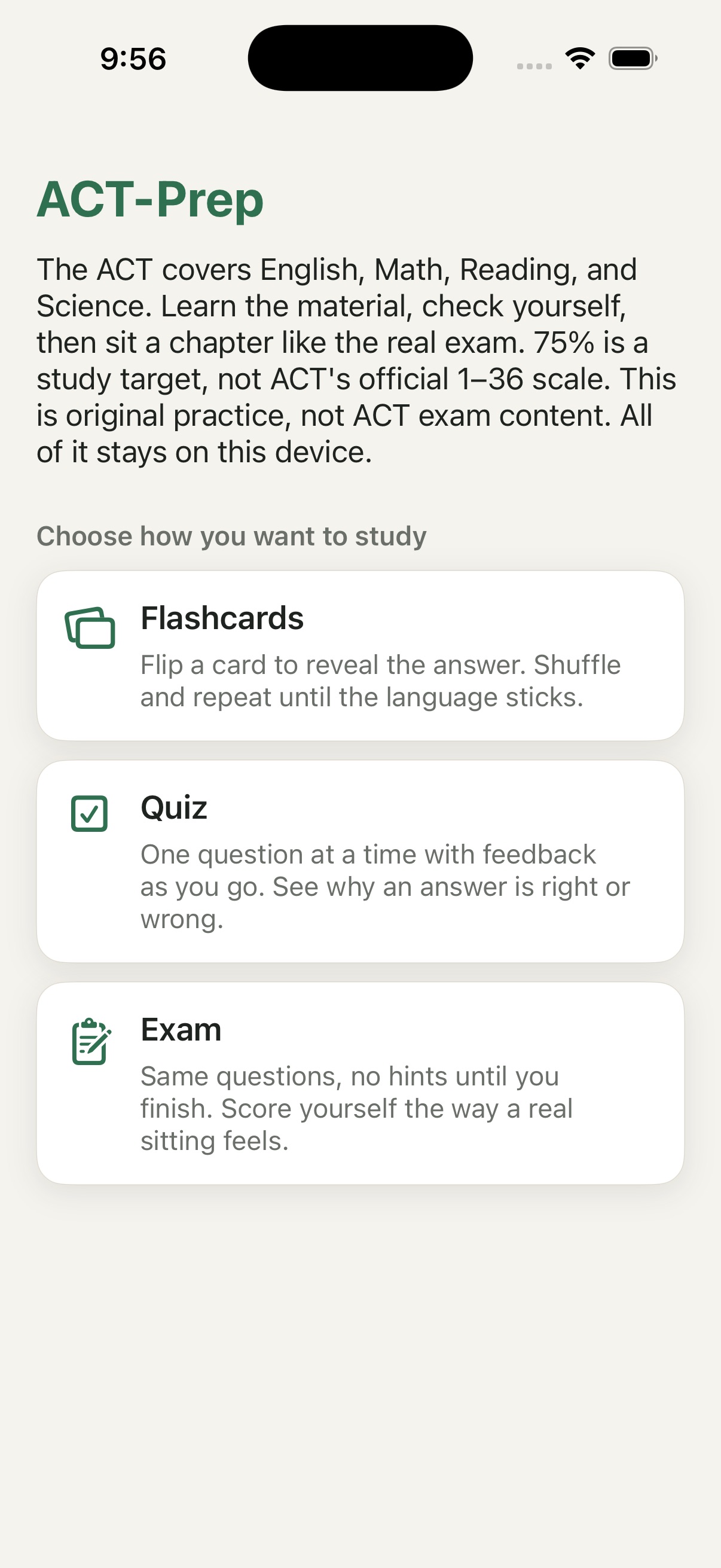 Screenshot 1 of ACT-Prep