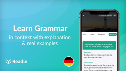 Learn German: News by Readle iPhone screenshot 4 - Education app