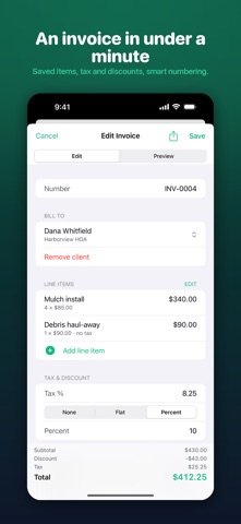 FairInvoice: Invoice Maker iPhone screenshot