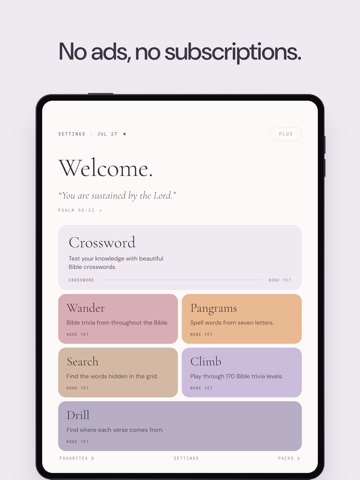 Bible Crossword Puzzle Game iPad screenshot