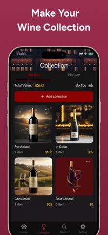 Rare Wine Price Tracker app screenshot