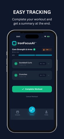 IronFocusAI: Gym Workout Log screenshot