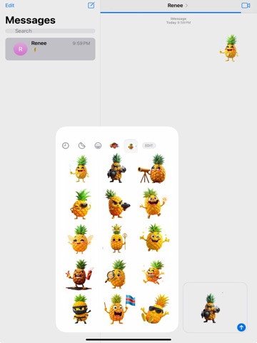 Boom Pineapple Stickers iPad screenshot