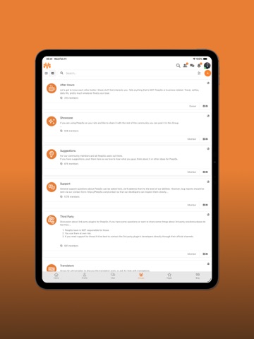 PeepSo Community iPad screenshot