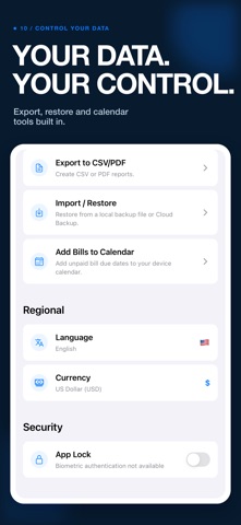 Bill Reminder: BillSnap iPhone screenshot