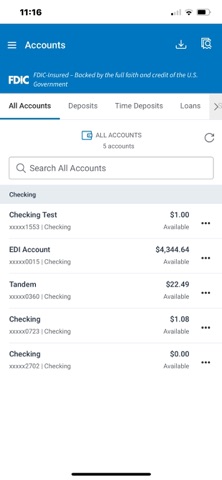 Tandem Bank Treasury Mgmt screenshot