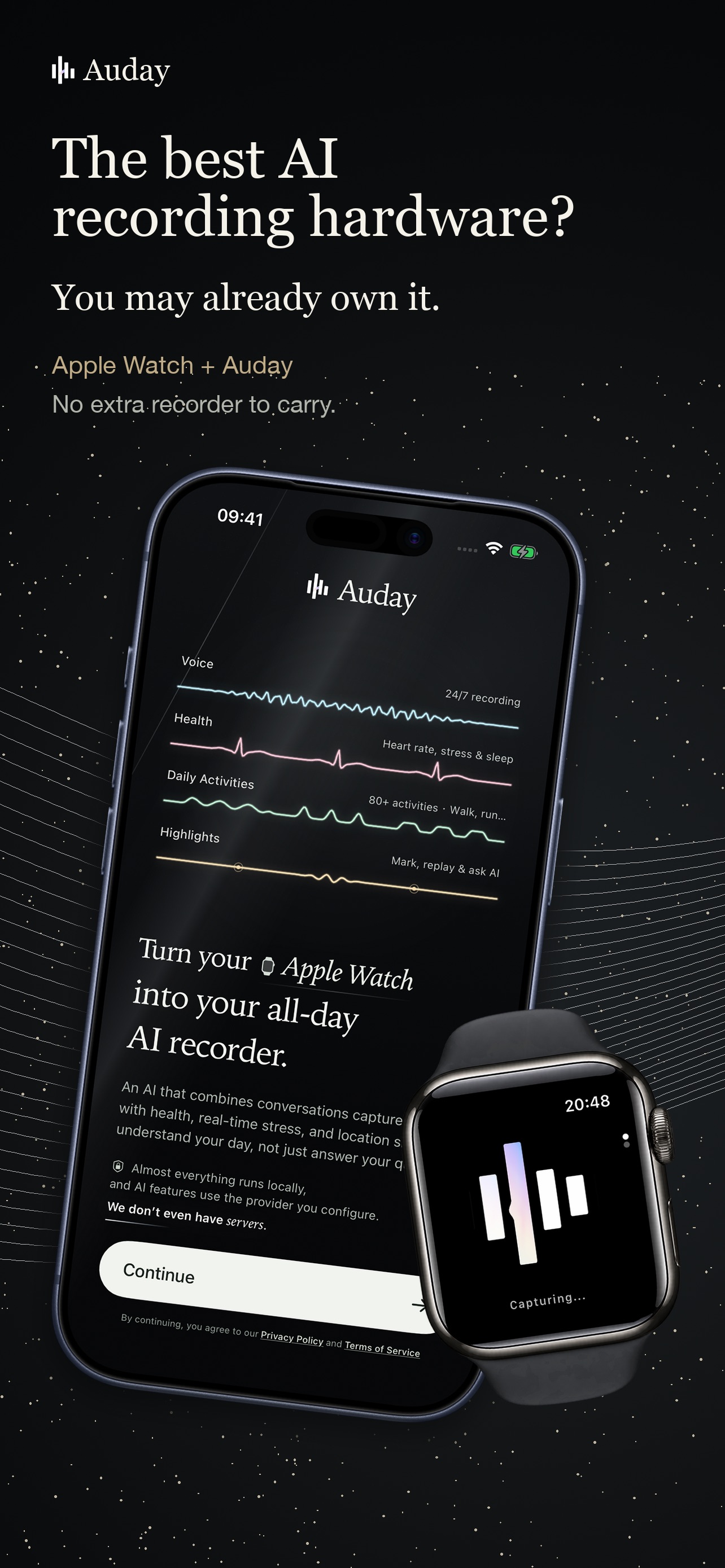 Screenshot 1 of Auday - All-Day Watch Recorder