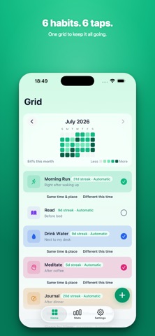 Grid: Habit Tracker iPhone screenshot