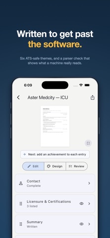 Dossier: Resume & CV Maker iPhone screenshot