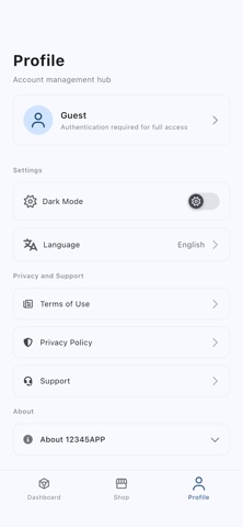 12345VPN iPhone screenshot