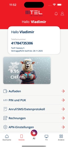 My Mtel Switzerland screenshot