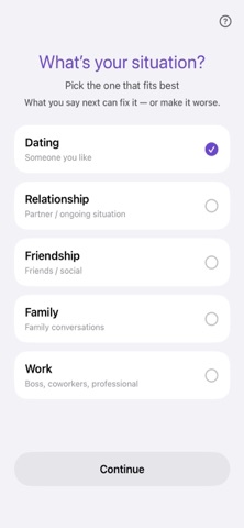 What do I say next? screenshot