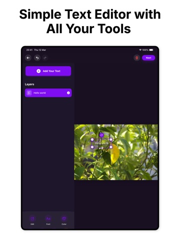 Add Text to Photos: Fonts iPad screenshot