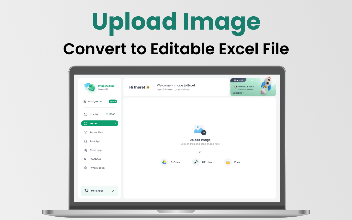 Image to Excel Converter－XLSX