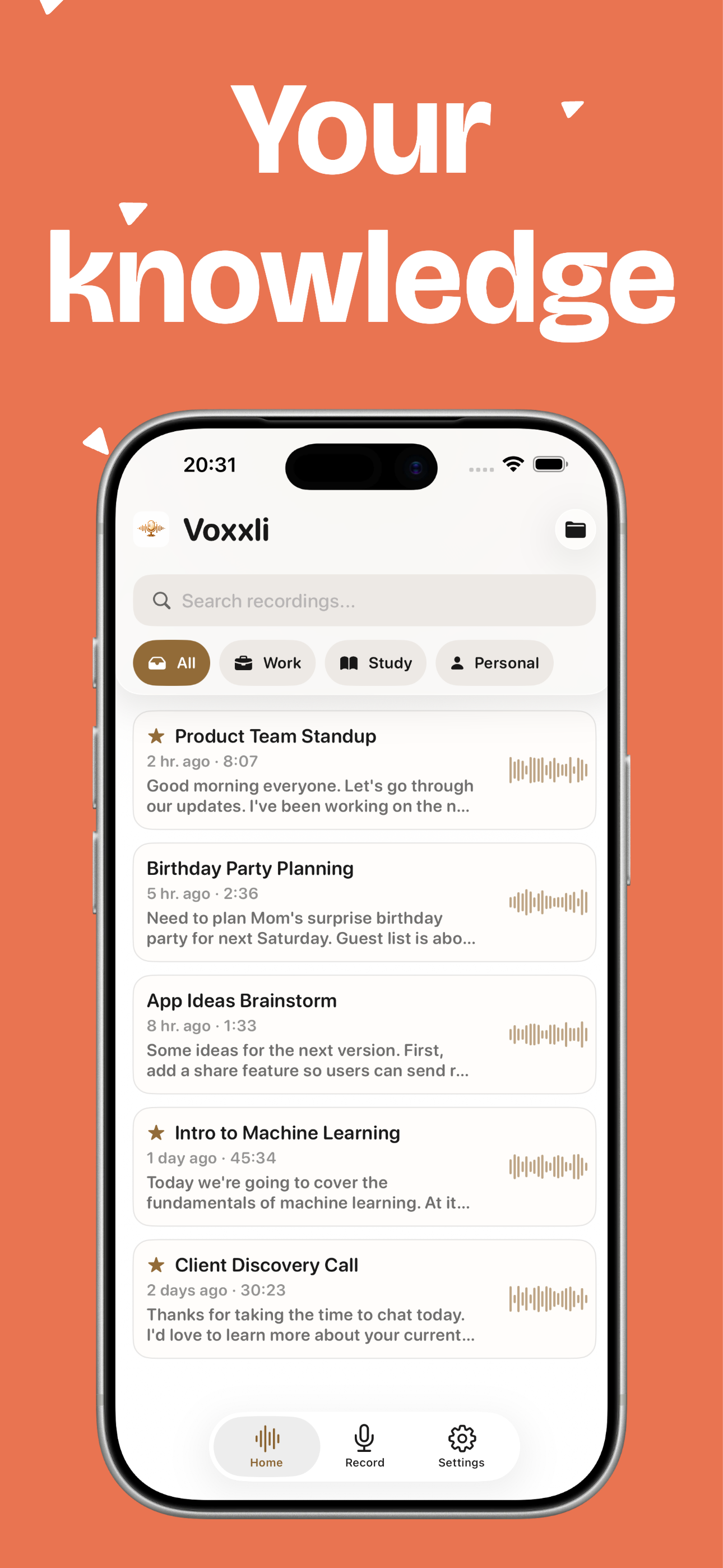 Voxxli: Transcribe Voice Notes