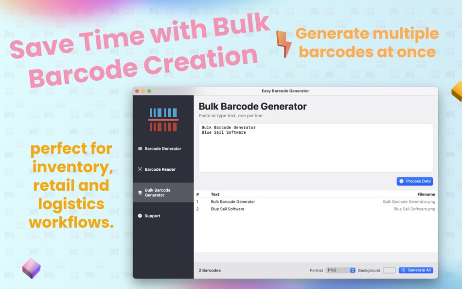 #3. Easy Barcode Generator (macOS) Podle: Berkan Gunduz