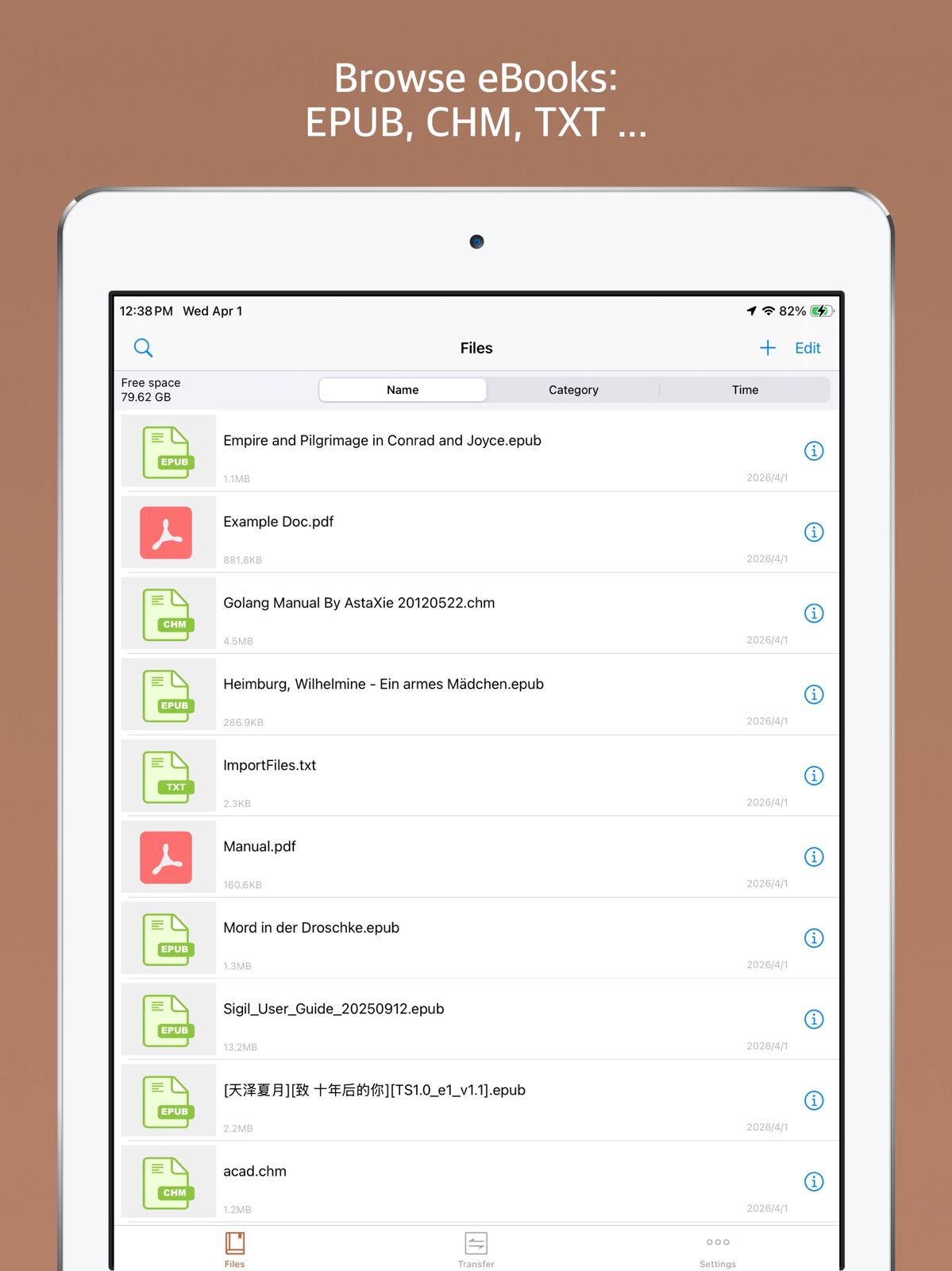 Epub Reader -read epub,chm,txt ipad screenshot 1