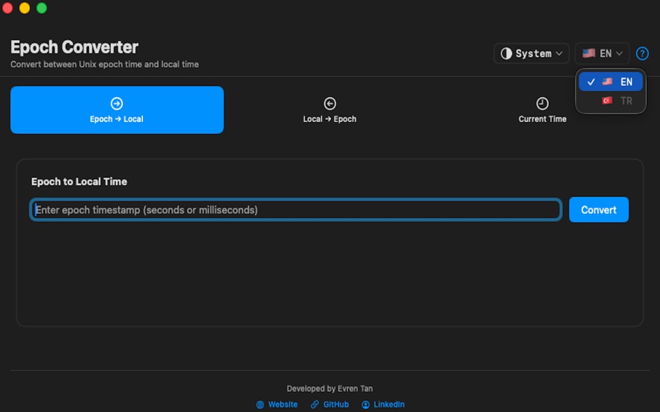 #3. Epoch Converter Tool (macOS) Podle: EVREN TAN
