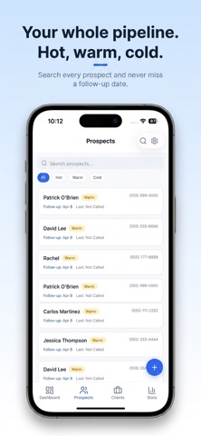 MyProspects CRM iPhone screenshot