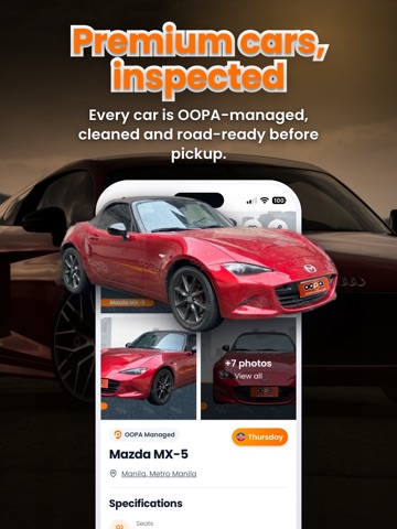 OOPA: Car Rental Philippines iPad screenshot 3