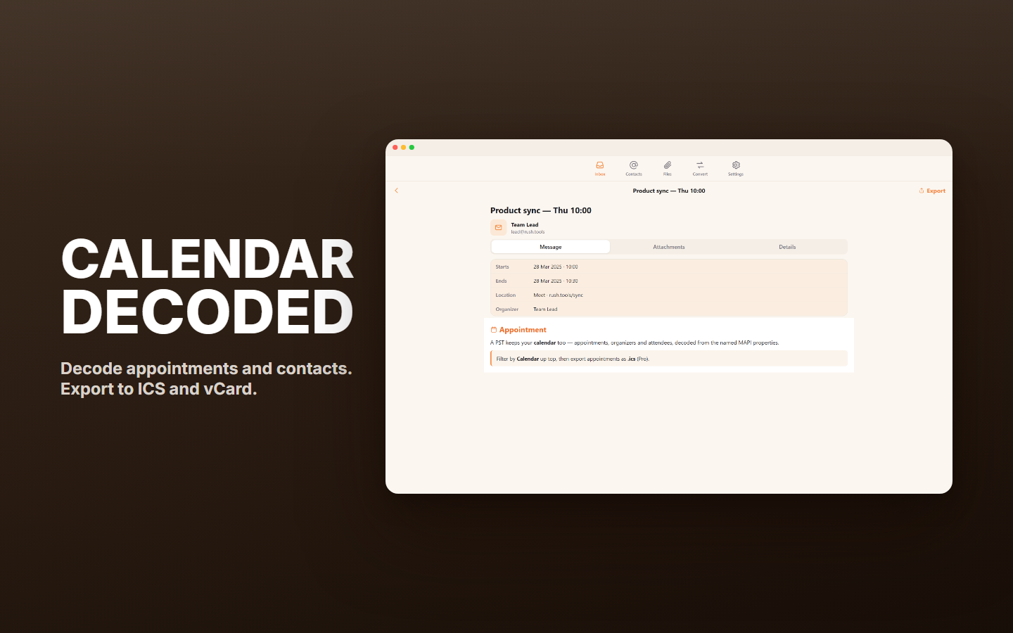 PST Reader · Opener, Converter