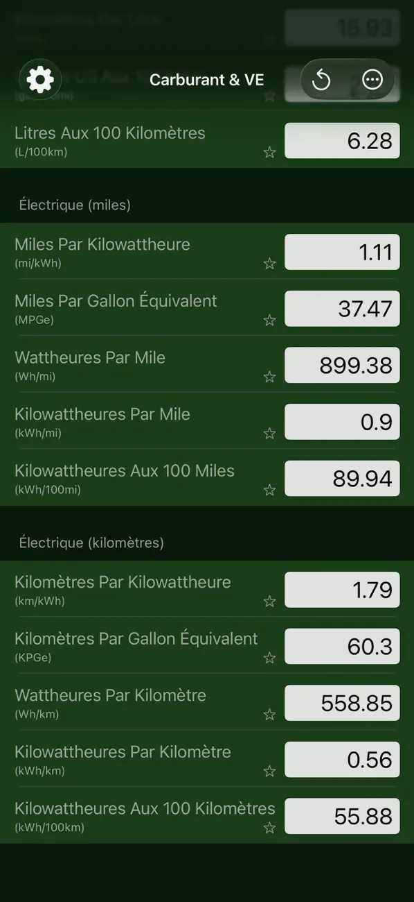 Screenshot #2 pour Convertisseur Carburant & VE