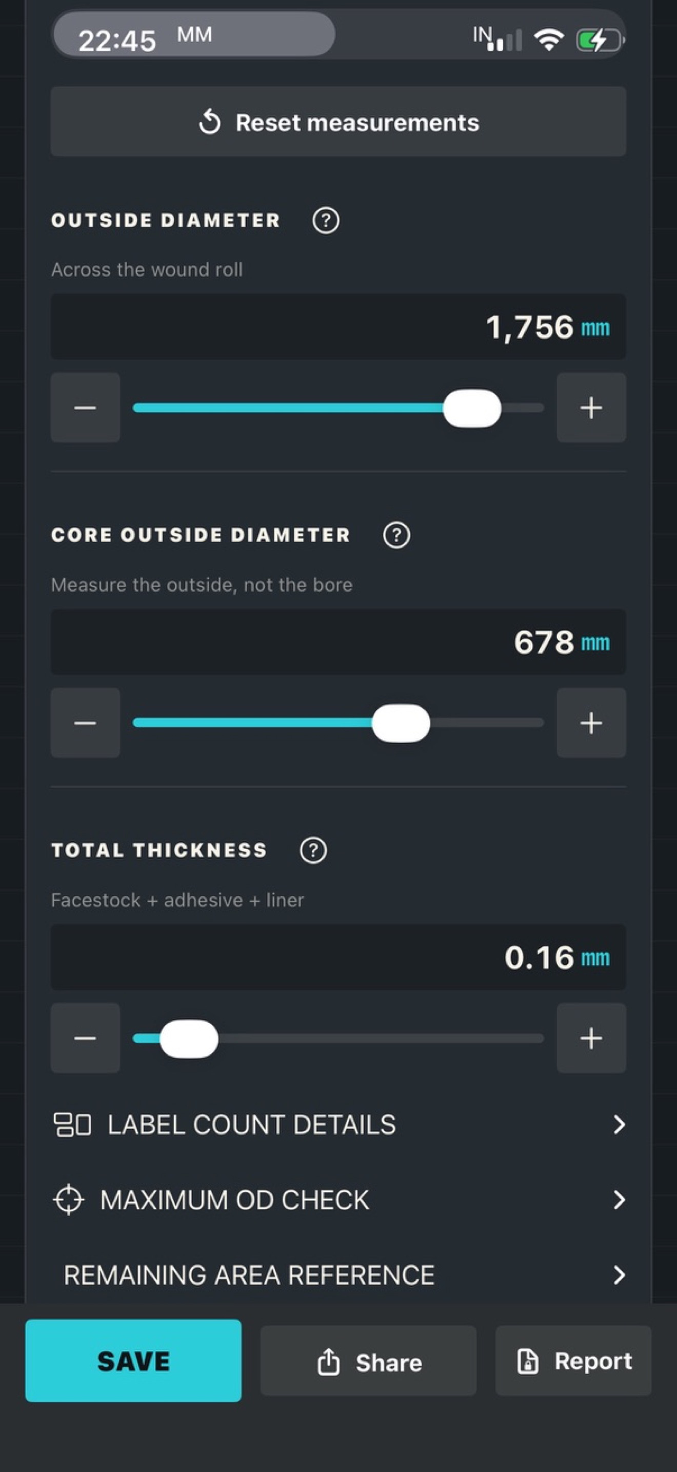RollLength: Label Roll Calc screenshot 4