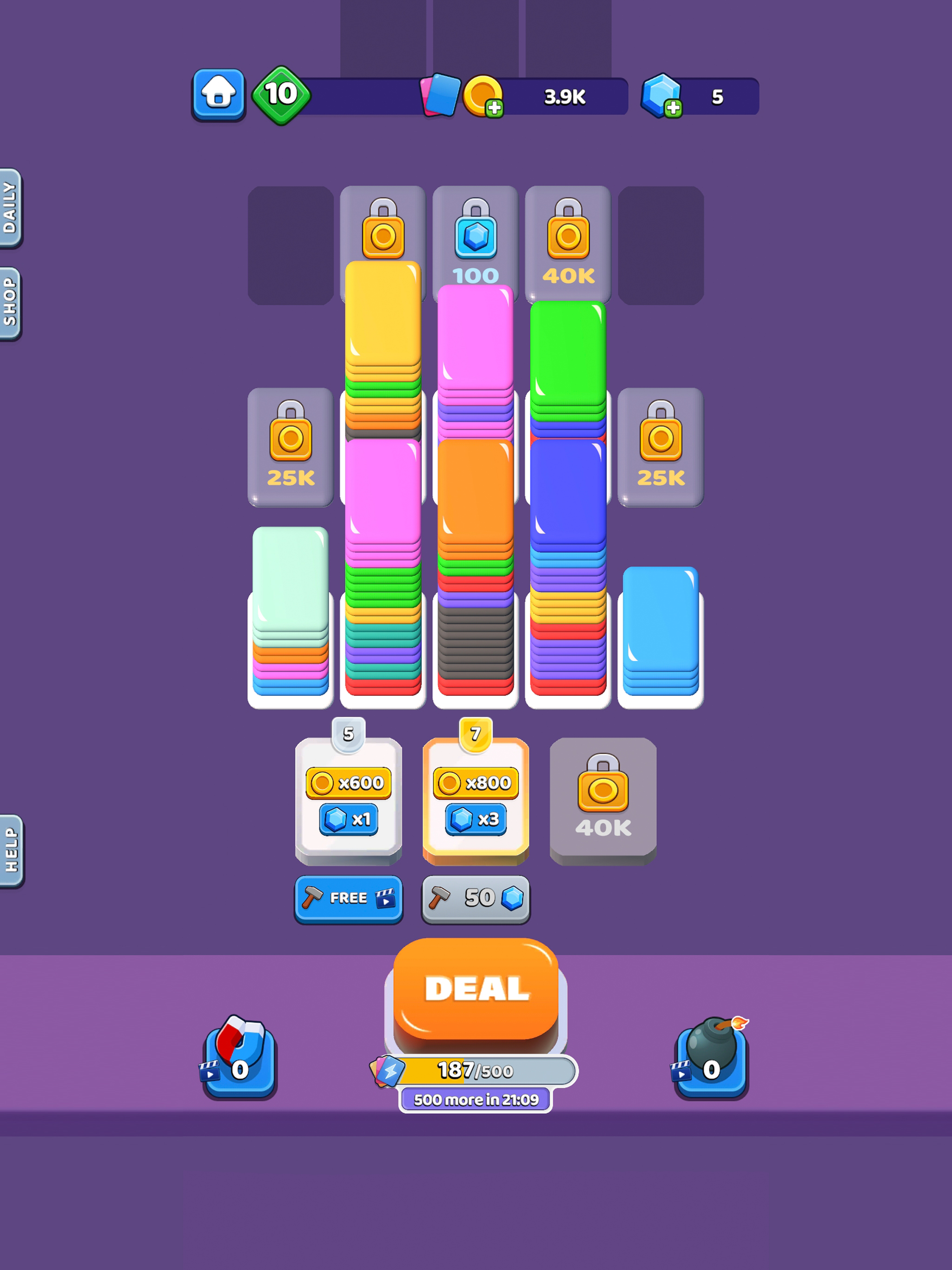 Card Shuffle Sort