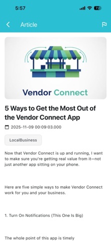 Vendor connect screenshot