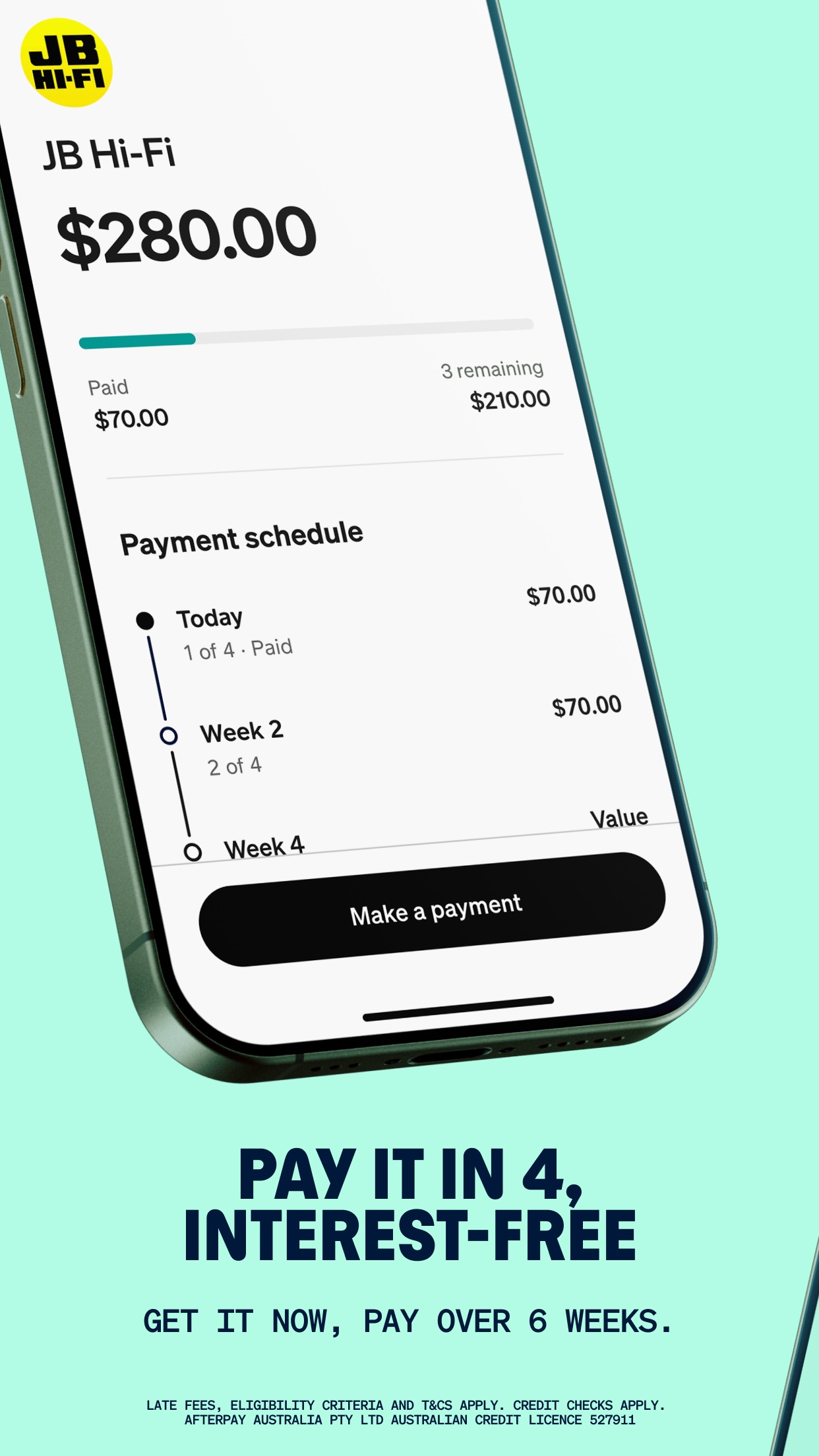 Screenshot 3 of Afterpay. Pay over time