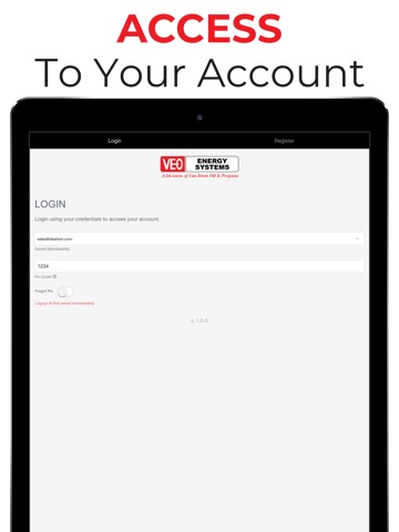 VEO Energy Systems iPad screenshot