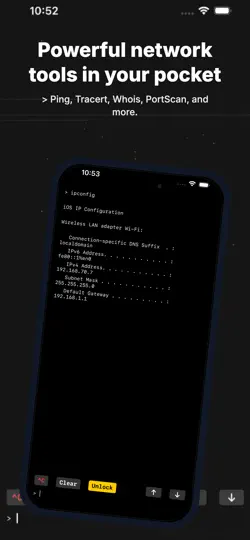 Скриншот CMD: SSH, Терминал, Сеть на iPhone 3