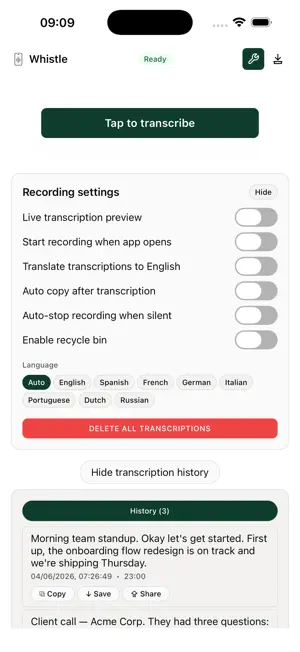 Whistle Transcription screenshot 4