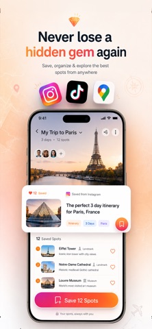 Pictoura Save Spot & Plan Trip iPhone screenshot