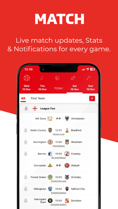 WxmAFC - Live Scores & News Screenshot
