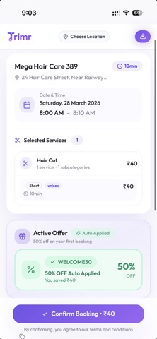 Trimr - Salon Booking & Deals screenshot
