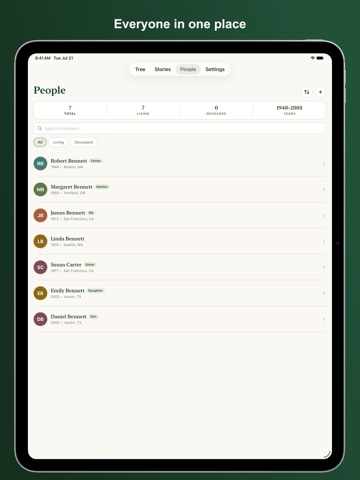 Kinly: Family Tree & Genogram iPad screenshot