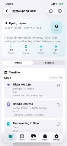 Travel Memo: Trip Notes のスクリーンショット