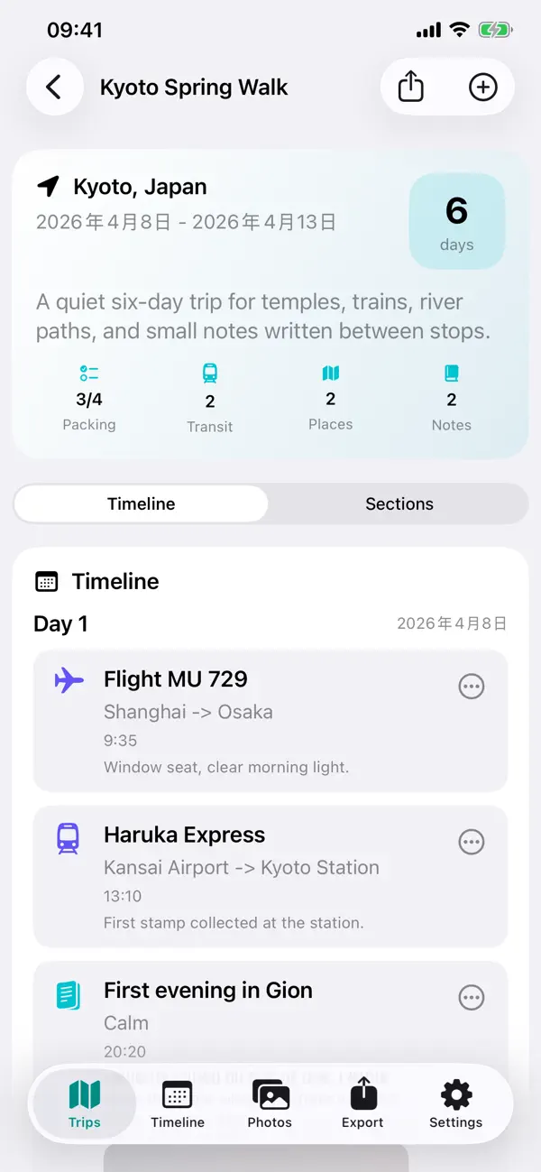 Screenshot #2 pour Travel Memo: Trip Notes