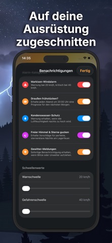 Camping-Wetter: Wind, Sonne iPhone screenshot 7