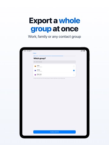 Export Contacts to CSV & Excel iPad screenshot