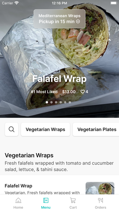 Mediterranean Wraps iPhone screenshot 2 - Food & Drink app