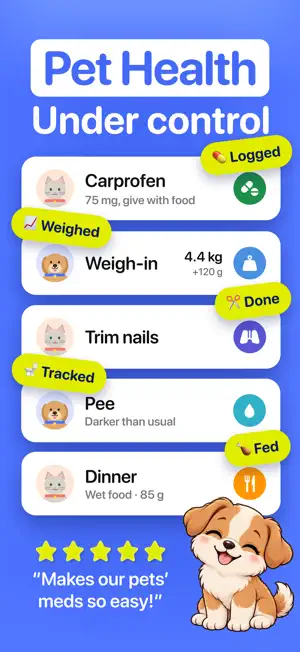 Pet Dog Cat Care & Med Tracker screenshot 1