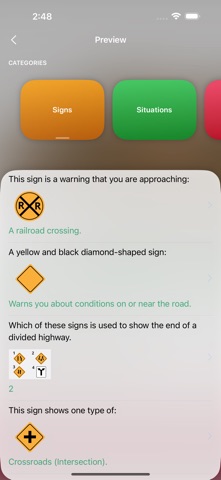 California Driver License Exam screenshot