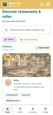 Menus Radar Screenshot 1 of 4