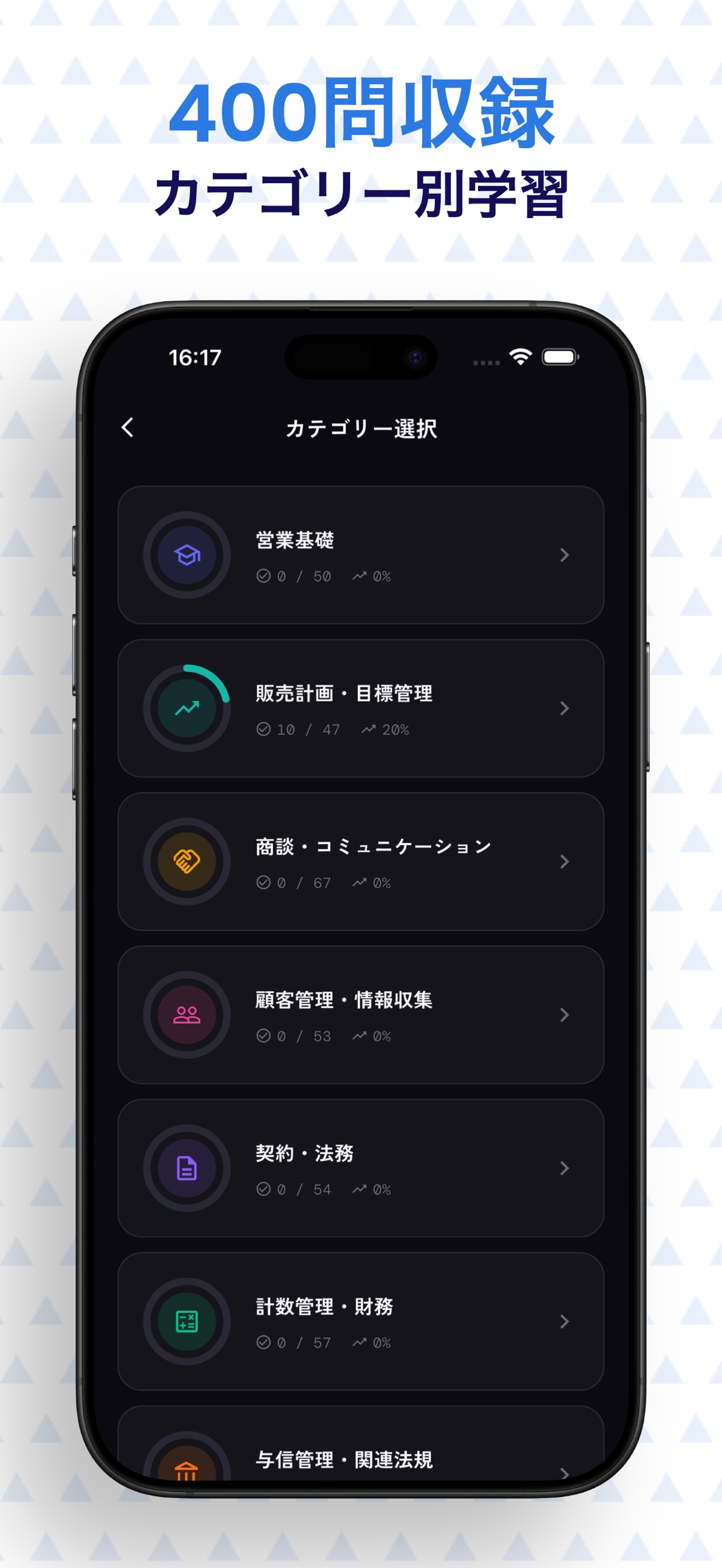 400問収録 カテゴリー別学習
