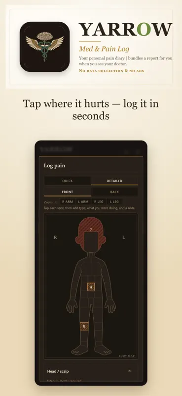 Yarrow - Med & Pain Log screenshot 3 of 8