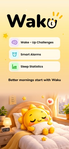 Waku - Do Task, Turn Off Alarm iPhone screenshot