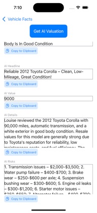 Louise Ai Vehicle Value screenshot 1